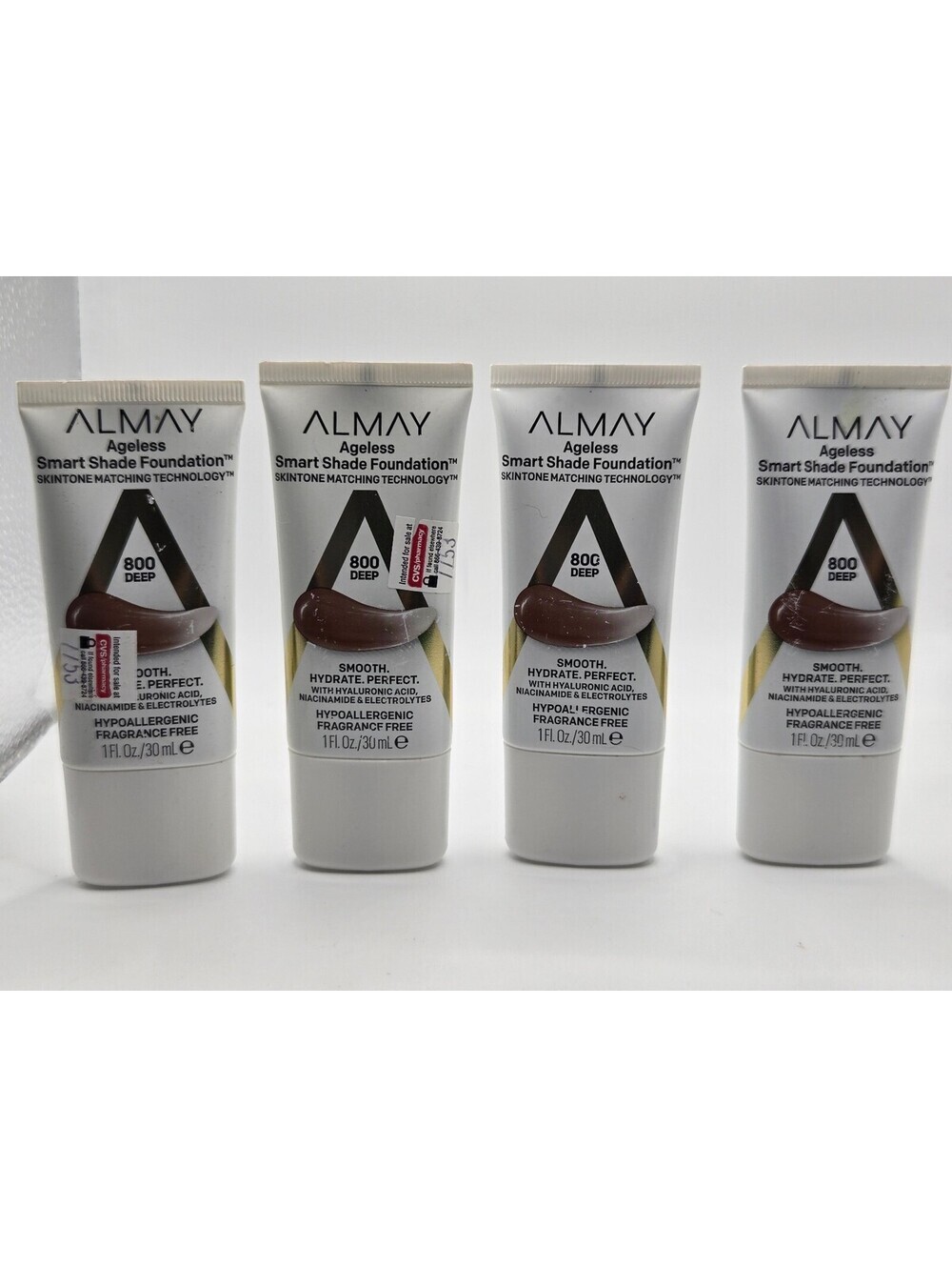 Almay Ageless Smart Shade Foundation 800 Deep - 4 Tubes, 1 Fl Oz Each